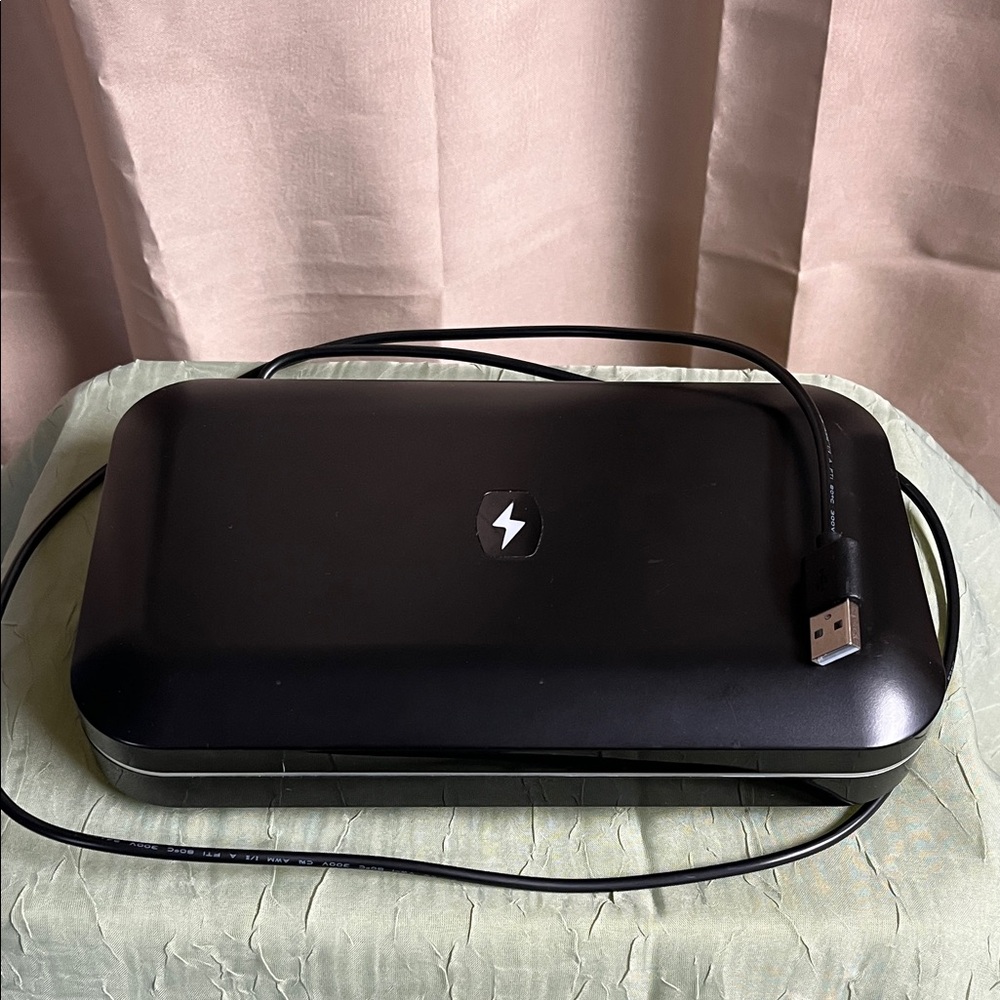 Sleek Black sanitizer and USB Charging Hub
